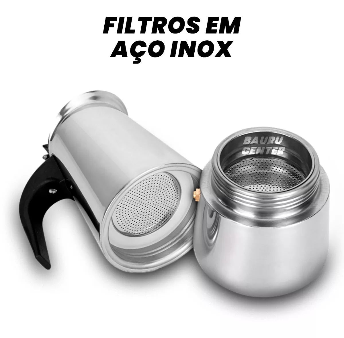 Cafeteira Italiana Aço Inox 450ml 9 Xicaras Café Original