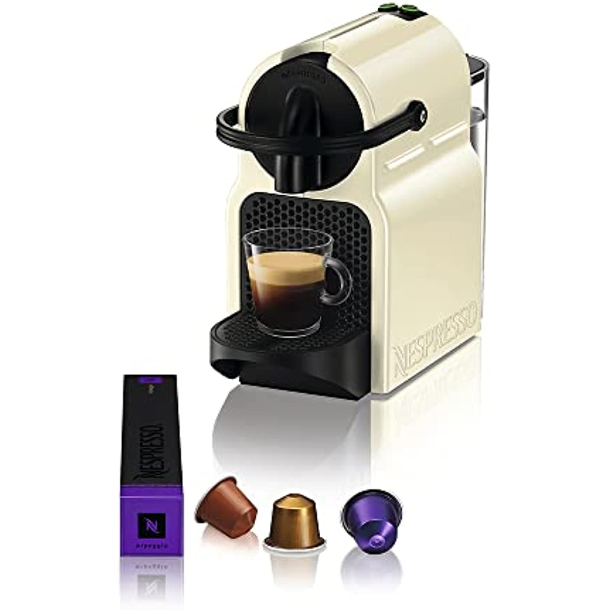 Nespresso Inissia Cafeteira 220V, máquina de café Espresso em casa, cápsula / cápsula elétrica automática (creme)