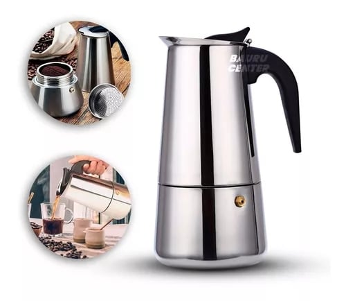 Cafeteira Italiana Aço Inox 450ml 9 Xicaras Café Original