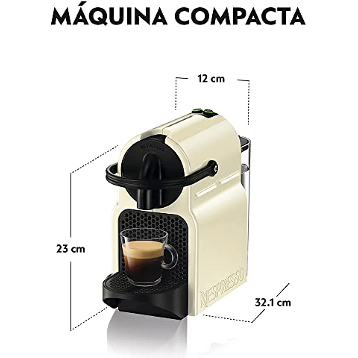 Nespresso Inissia Cafeteira 220V, máquina de café Espresso em casa, cápsula / cápsula elétrica automática (creme)