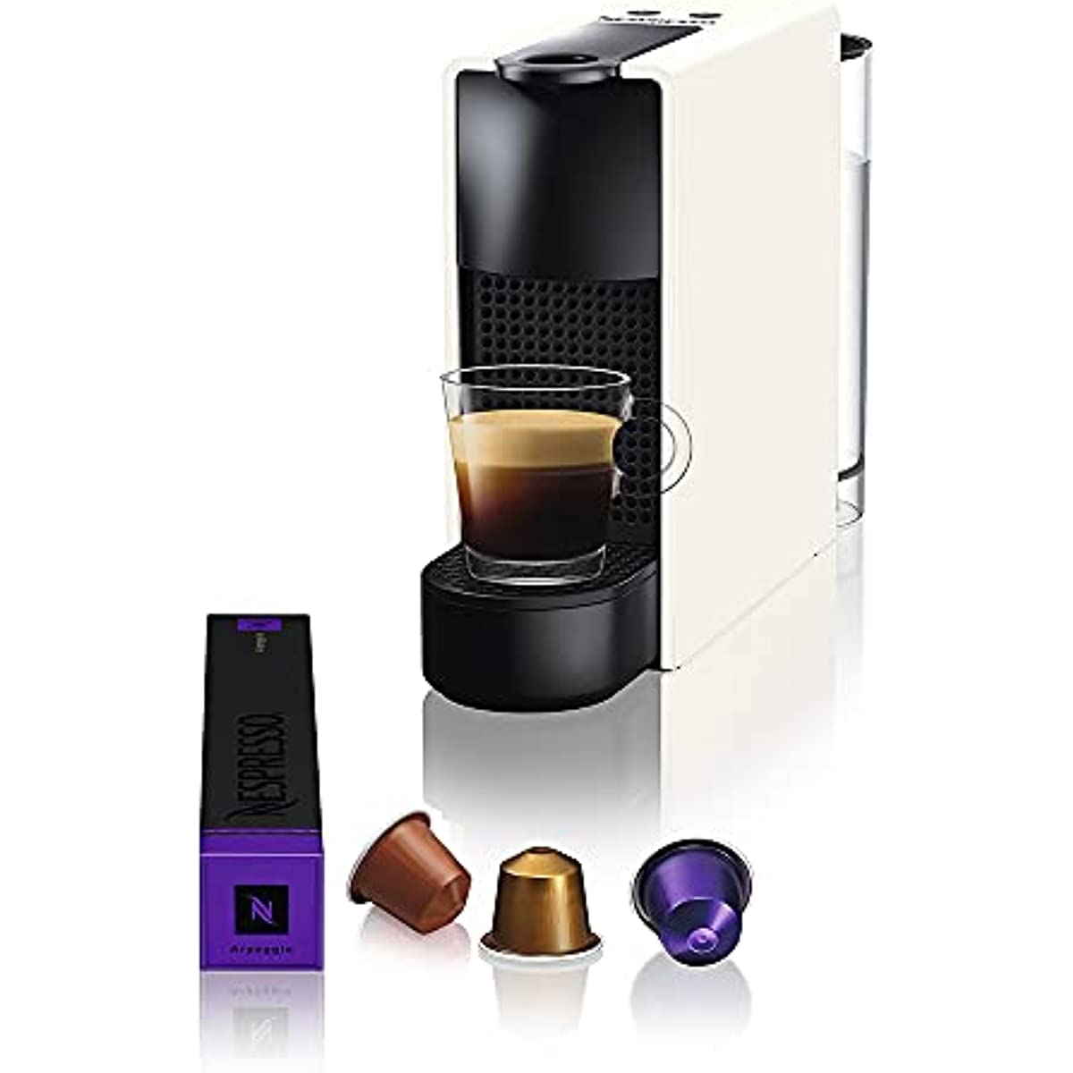 Nespresso Essenza Mini Cafeteira 110V, máquina de café Espresso compacta para casa, máquina de cápsula / cápsula elétrica automática (branca)